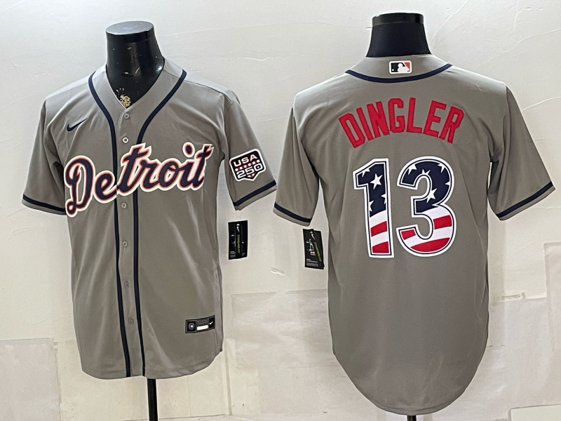 Men Detroit Tigers #13 Dingler grey Nike 2026 MLB Jersey 0715001->detroit tigers->MLB Jersey